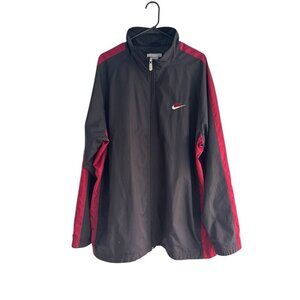 Vintage Nike Men's Sz XXL Black & Red Full Zip Track Jacket
